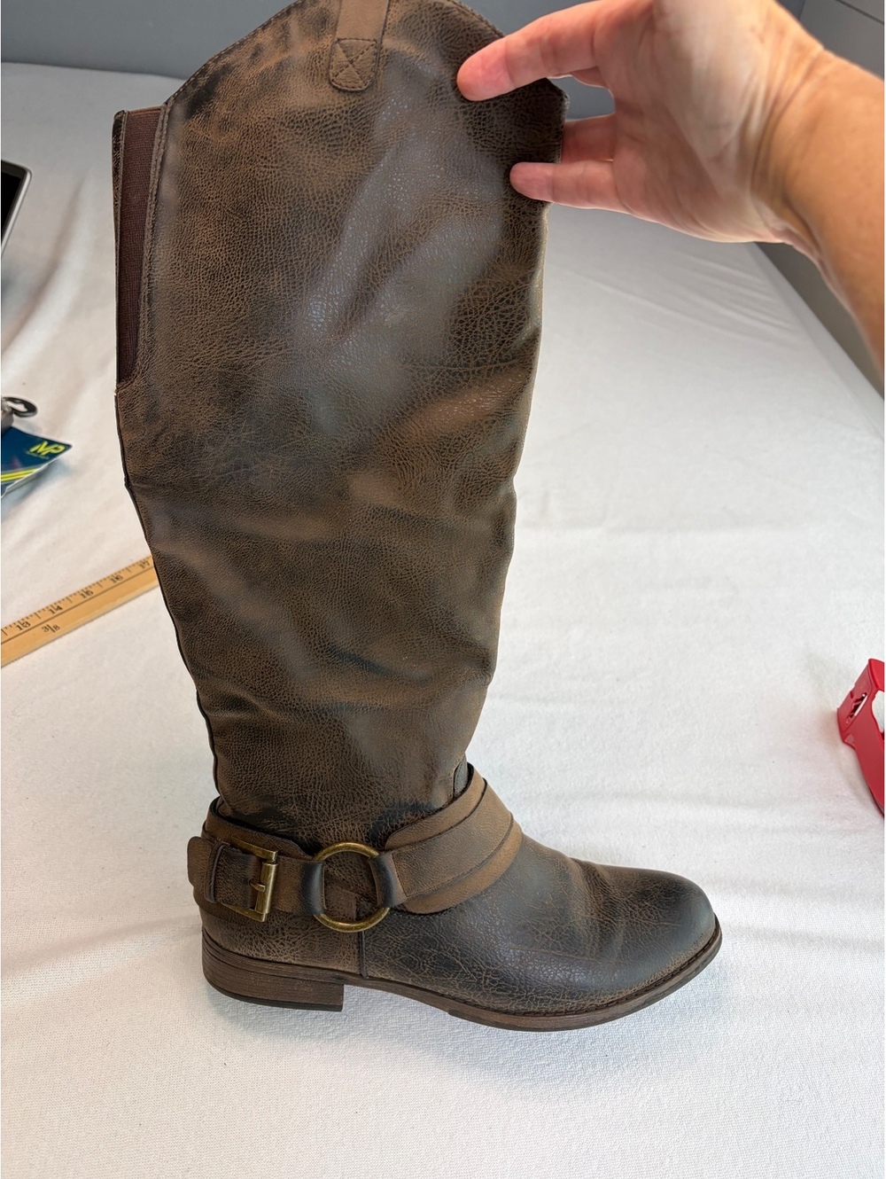 Frye Harness Brown Leather Knee-High Boots